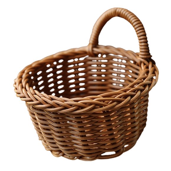 FESTFENDS Cesta De Pared Multiusos Para Cocina Imitación Ratán Marrón