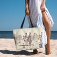 thumbnail image 6 of Daiia Cowboys Riding Horses Beach Travel Bag - Water-Resistant Beach Bag, Lightweight Tote with 7 Pockets for Women and Men - Gym,Pool,Camping,Reusable Grocery Bag, 6 of 7