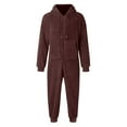 thumbnail image 5 of Utoimkio Men's Warm Fleece Hooded Onesie Jumpsuits One Piece Full Zipper Pajamas Playsuit Outdoor Camping Coverall Sleepwear, 5 of 6