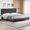 Light Grey, variant on Trilenars KING Size Platform Bed Frame,Upholstered Headboard and Wooden Slats Support,Upholstered Mattress Foundation/No Box Spring Needed/Easy Assembly,Pink