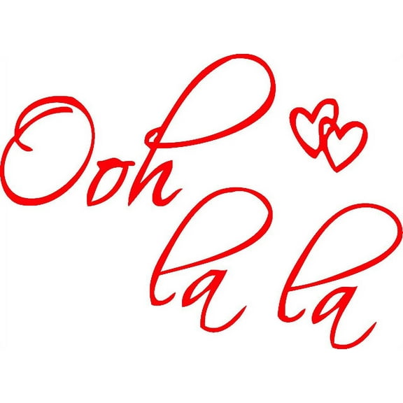 Red 24.5" X 18" OOH LA LA Paris France Hearts Love Quote Vinyl Wall Decal Decor Art Sticker