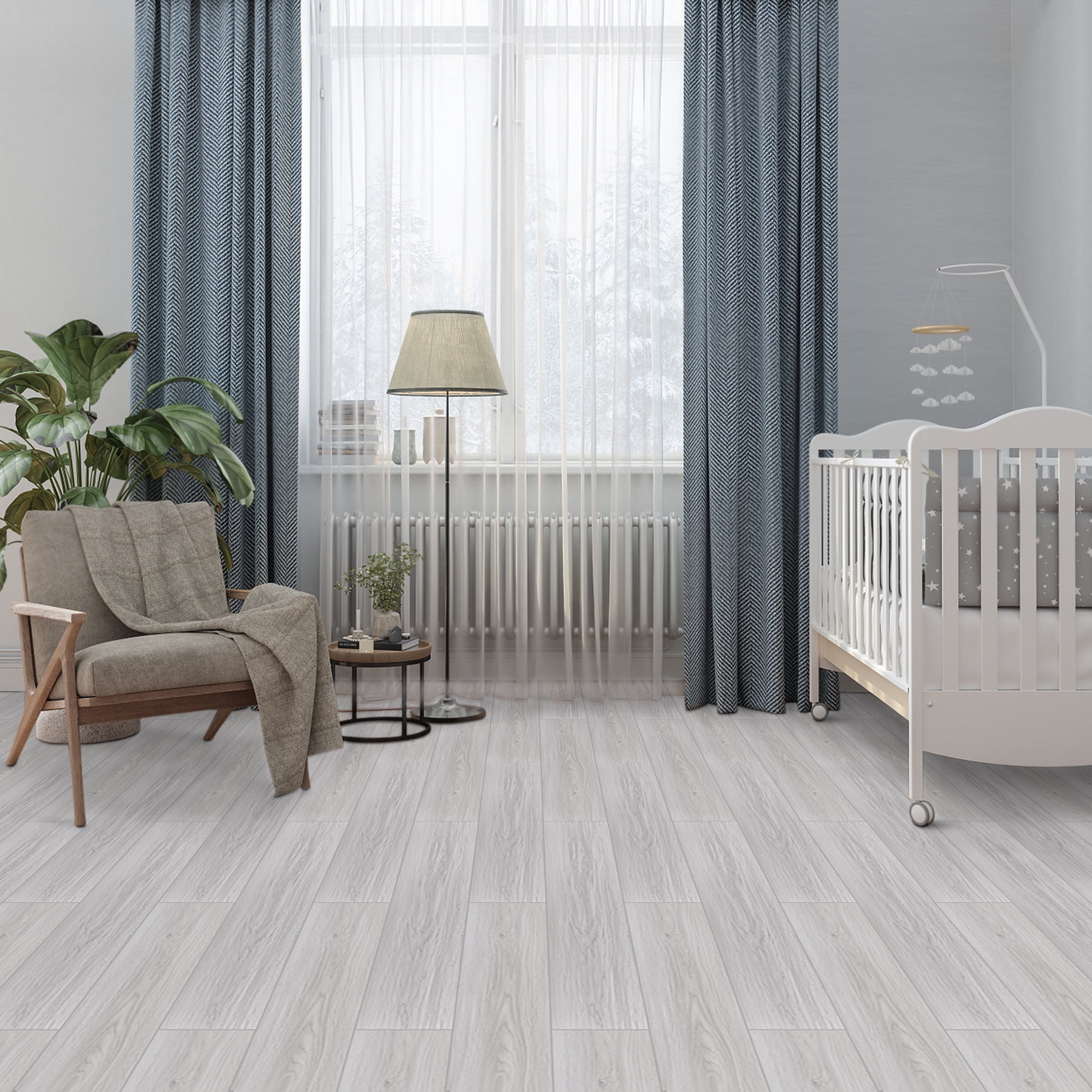Lxcreat 20Pcs Peel and Stick Vinyl Flooring Tile Wood Grain Look Self Adhesive and Waterproof for Transfer Bathroom, Kitchen, Living Room, Bedroom (35-in x 6-in x 0.6-mm)