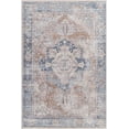 thumbnail image 2 of Mark&Day Washable Rugs, 5x7 Wyacondah Traditional Navy Area Rug, Blue Orange Ivory Carpet for Living Room, Bedroom or Kitchen (5'3" x 7'3", Machine Washable), 2 of 7