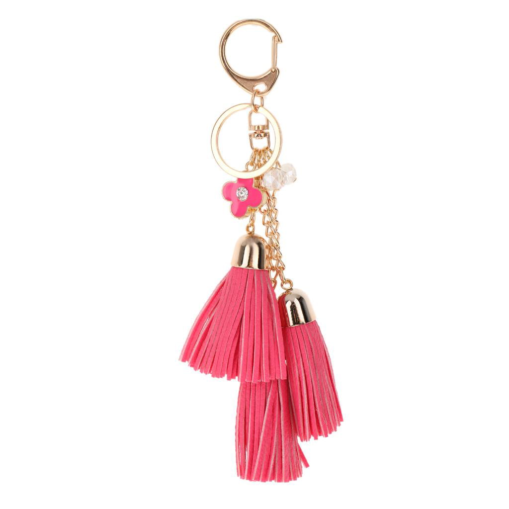 Bag Charm Keychains for Women Beaded Tassel Keychain