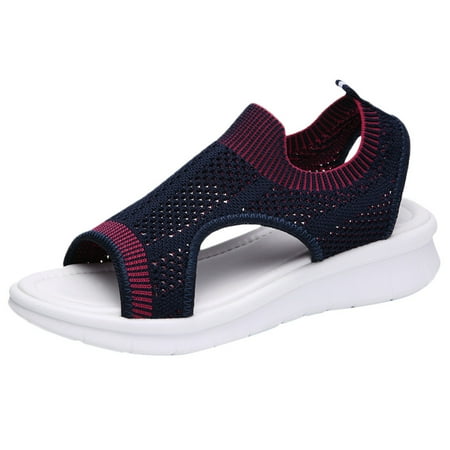 

Women Open Toe Breathable Comfort Hollow Out Casual Wedges Mesh Shoes Sandals