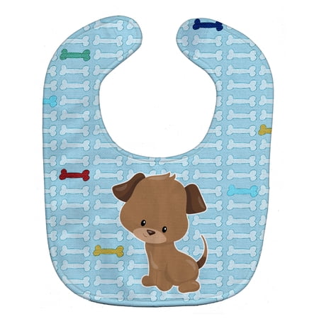 Puppy on Blue Bones Baby Bib