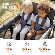 Sekey 4 Seater Stroller Wagon for Kids,Adjustable Push Handles, Removable Canopy, Snack Tray & Cooler