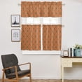 thumbnail image 5 of 3 Piece Kitchen Curtains Tiers and Valances Set, Thanksgiving Autumn Orange Tones Bohemian Floral Print Boho Rod Pocket Short Window Treatment Tiers Curtains Panel and Valance for Cafe Bathroom, 5 of 6