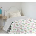 thumbnail image 4 of Ambesonne Cactus Quilted Bedspread Set 2 Pcs, Sleeping Foliage Birds, Twin Size, Multicolor, 4 of 6