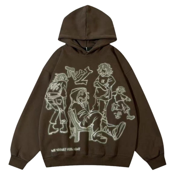 2024 Y2K Streetwear Pink Hoodie Sweatshirt Funny Cartoon Graphic Hoodie Autumn Harajuku Anime Hooded Pullover Hip Hop Tops