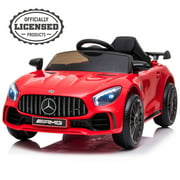VOLTZ TOYS 12V Ride on Car for Kids, Mercedes-Benz GT R with Remote, MP3 and LED Lightings, Licensed Model (Red)