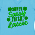 thumbnail image 3 of Inktastic Super Sassy Irish Lassy with Green 4 Leaf Clovers Women's V-Neck T-Shirt, 3 of 4