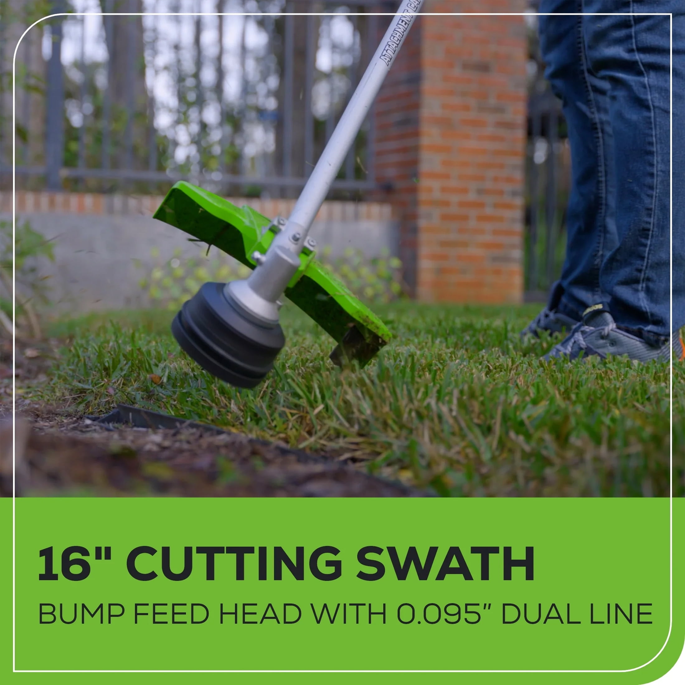 Greenworks 60V 16" Cordless Battery String Trimmer (Attachment Capable) with 4.0 Ah Battery & Charger
