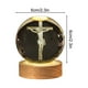 thumbnail image 3 of Crystal Night Light Engraved Holy Family Figurine Statue With Wooden Stand Color Changing Light Glass Religious Collection Catholic, 3 of 6