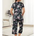 thumbnail image 5 of WQD Womens Pajama Sets Pj Set Floral Print Short Short Sleeve Top With Capri Pants Sleepwear 2 Piece Loungewear with Pockets, 5 of 6
