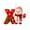 X, variant on Christmas Soft Fabric 26 Alphabet Letters Christmas Tree Ornaments, DIY Monogram Plush Hanging Pendants with Bowknot, Xmas Tree Decor Gift Tag, Winter Holiday Keepsake Gift