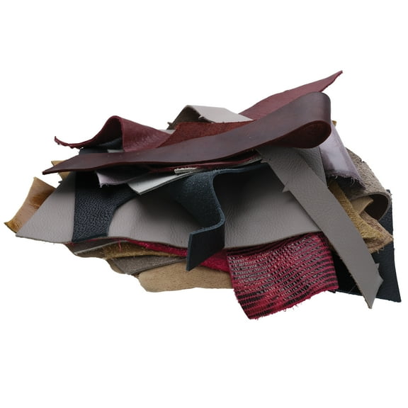 The Beadsmith Leather Remnants – Scrap Leather, Real Hide, Various Sizes and Colors/Bag, .5lb