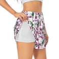 thumbnail image 3 of Lsque Orchids Flowers Printed Women's Running Shorts with Liner Pockets,Elastic Quick Dry Workout Athletic Gym Yoga Shorts,Womens High Waist Shorts-Medium, 3 of 9