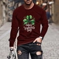 thumbnail image 2 of biudgviw Men's St.Patrick's Day Shirt Festival Print Soft Long Sleeve Graphic Tees Oversized Casual Crewneck Workout Top, 2 of 5