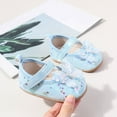 thumbnail image 5 of Zanarzt Baby Girls' Shoes Baby Girls Mary Jane Flats with Bowknot Flowers Princess Wedding Dress Ballet Shoes Non-Slip Toddler First Walkers Blue,US 5, 5 of 9