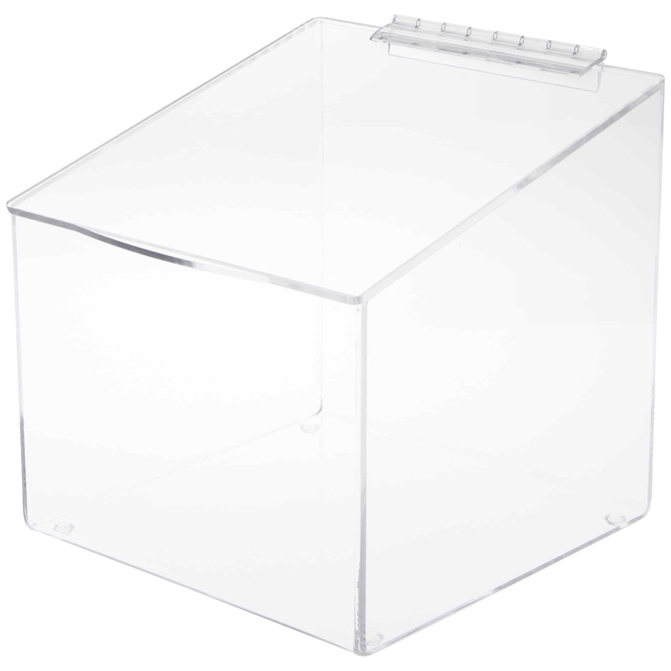 Plymor Clear Acrylic Display Case Box With Angled Top & Hinged Lid, 10