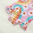 thumbnail image 4 of Zanarzt Toddler Girl Swimsuit One Piece Toddler Girls Long Sleeve Fruit Printing Beach Bathing Baby Suit Girls Swimwear Swimsuit and Hat Pink,6-12 Months, 4 of 5