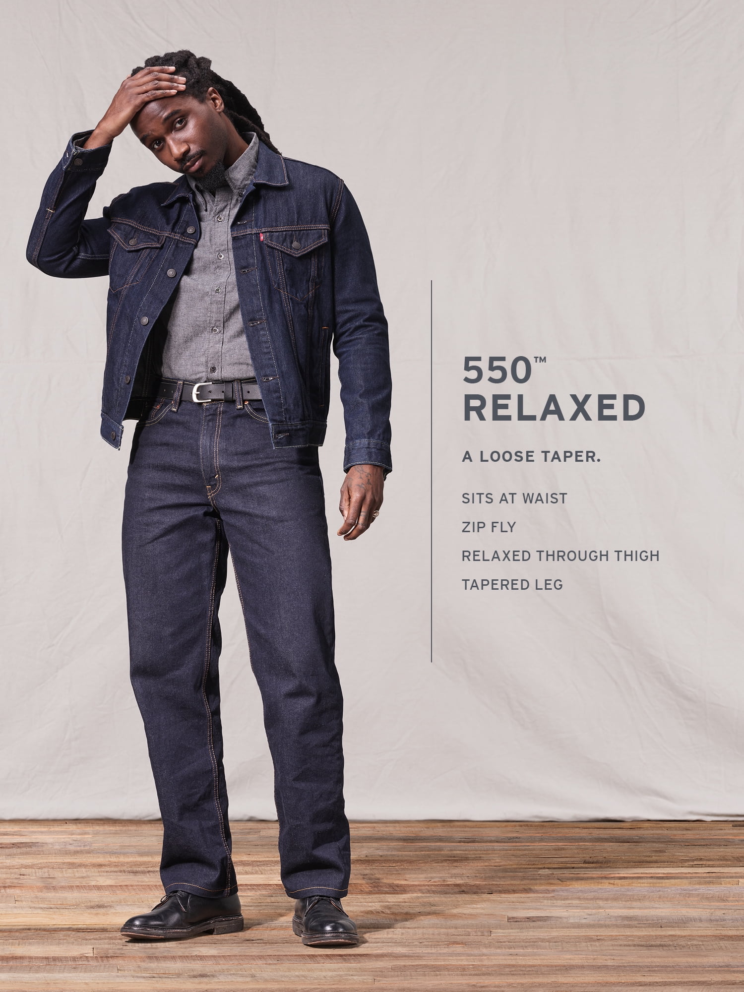 kromme Accor Nog steeds Levi's Men's 550 Relaxed Fit Jeans - Walmart.com