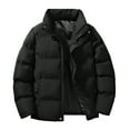thumbnail image 5 of Ofreoo Men Winter Casual Solid Turndown Collar Zipper Pockets Long Sleeve CoatJacket, 5 of 5
