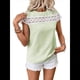 thumbnail image 2 of Blusas Casuales de Mujer con Cuello Redondo, Corta, Holgadas y Caladas Verde M, 2 of 10