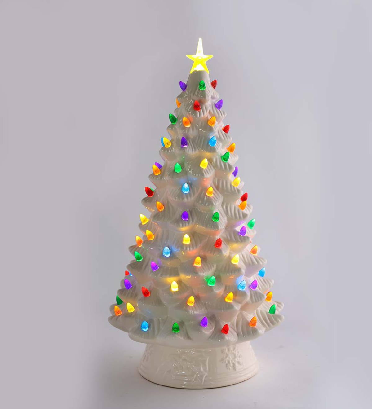 20" Indoor / Outdoor BatteryOperated Lighted Ceramic Christmas Tree