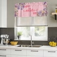 thumbnail image 4 of Happy Mother's Day Curtain Valances for Windows, Kitchen Valance Window Treatments Panel 2 Pack, Pink Love Heart Purple Spring Floral Rod Pocket Short Curtains for Bathroom Bedroom 54 x 18 Inch, 4 of 8