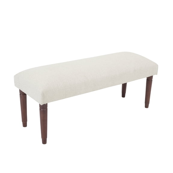 LR Home Analia 47" Cream Solid Boucle Upholstered Accent Bench