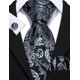 thumbnail image 3 of Set de corbatas Barry.Wang Paisley a la moda para hombre, tejido en seda, 3 of 8