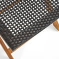 thumbnail image 4 of Maison Outdoor 3 Piece Wood and Wicker Foldable Bistro Set, Teak and Brown, 4 of 10