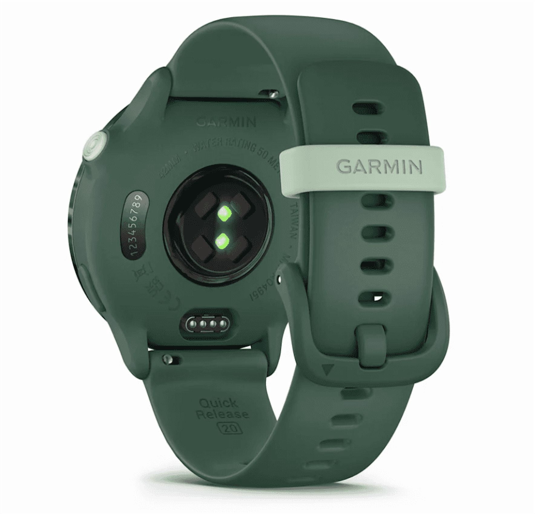 Garmin Vivoactive 6 - Health & Wellness GPS Smartwatch, 1.2 in Bright AMOLED Display, Metallic Jasper Green & Jasper Green Band w/ Wearable4U Black EarBuds Bundle