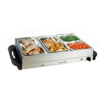 MegaChef 4 Section Buffet Server & Food Warmer Silver (936103785M)