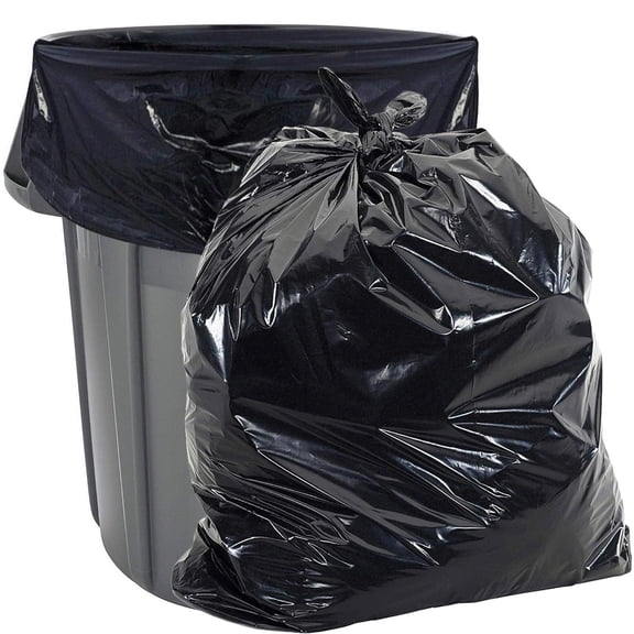 Aluf Plastics 33 Gallon 1.4 MIL Black Heavy Duty Garbage Bags - 33 inch x 39 inch - 1 Count (Pack of 100) - For Contractor, Outdoor, Construction, & Storage