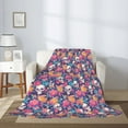 thumbnail image 2 of Sigee colorful Skull flower daisy for Flannel Blanket - Ultra-Soft, Warm and Cozy, Perfect for Couch, Bed, or Travel-60"x50", 2 of 6