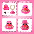 thumbnail image 3 of Decoraciones para salpicadero Honoson Rubber Duck Pink con sombrero y gafas de sol, 3 of 7