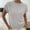 *Gray, variant on Women's Solid Color Crew Neck Knit Jacquard Short Sleeve Top, Casual Loose Fit Summer Blouse Black,Women's Plus M