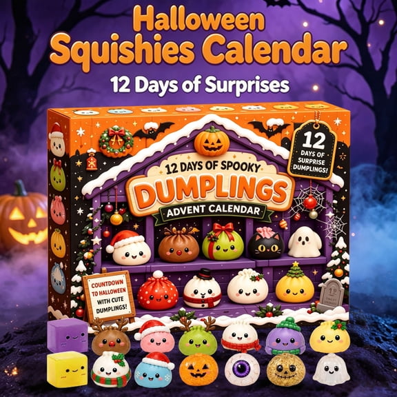 Crazy Fun RMS 2026 Halloween Dumpling Mystery Box Countdown Calendar, Daily Small Surprise Dumpling Set for Kids & Adults