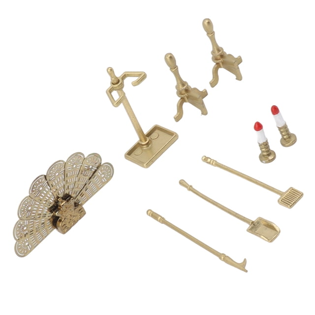 Juego De Accesorios Para Chimenea De Casa De Muñecas, Muebles Decorativos Retro Exquisitos Y Encantadores Para Chimenea De Casa De Muñecas Para Decoración De Casa De Muñecas