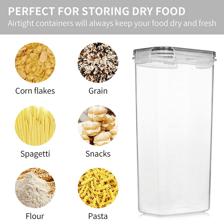 Airtight Food Storage Containers (Set of 8 Tall28 L Each) for Kitchen & Pantry Organization - Ideal for Pasta, Cereal & Flour - Plastic Kitchen