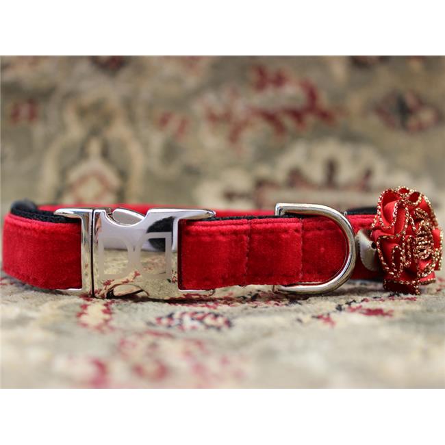 Red velvet dog collar Clearance