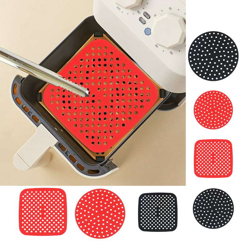9Inch 2-Pack Square Silicone Air Fryer Liners for 6QT to 9QT Reusable Large