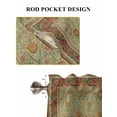 thumbnail image 6 of Boho Geometric Abstract Floral Living Room Curtains 2 Panel, Vintage Ethnic Flower Textured Cafe Window Treatment, Extra Long Farmhouse Bedroom Bathroom Kitchen Curtains Drapes 104"x72", 6 of 6