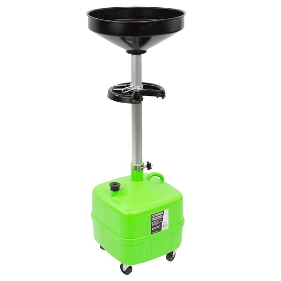 OEMTOOLS 87032 Drain d'Huile Portable Vertical 9 Gallons avec Entonnoir pour Voiture et Camion, Hauteur Réglable, Conteneur de Vidange d'Huile, Vert