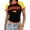 Black, variant on Gsakboxl Summer Tops for Women Slim Fit Cropped Flag Print Short Sleeve T-shirt World Cup Themed Breathable Going Out Cheerleading Crop Tops Yellow 3XL
