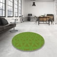 thumbnail image 4 of Ahgly Company Machine Washable Indoor Square Transitional Pea Green Area Rugs, 6' Square, 4 of 7