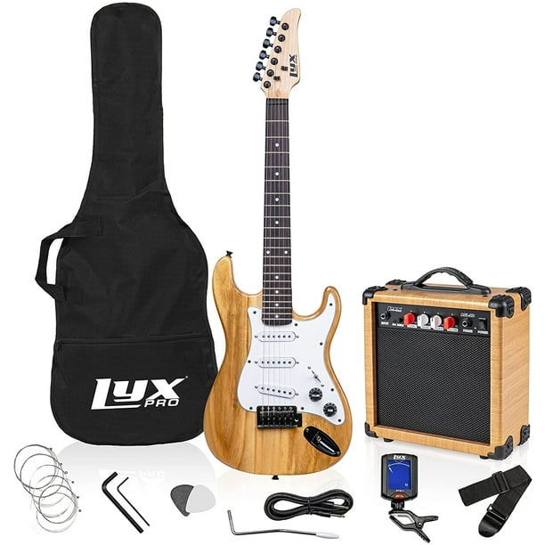 LyxPro Guitare électrique 36 pouces et kit pour enfants avec guitare  débutant 3/4, ampli, six cordes, deux médiators, bandoulière, accordeur  numérique à clip, câble de guitare et étui souple - Rouge 